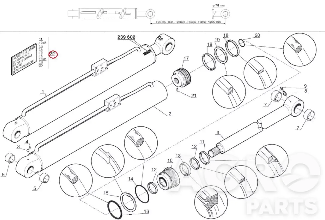 604322, Комплект уплотнений, Manitou