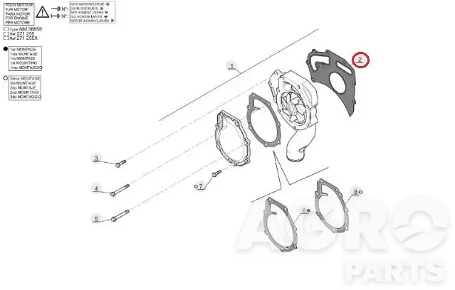 604988, Водяной насос, Manitou