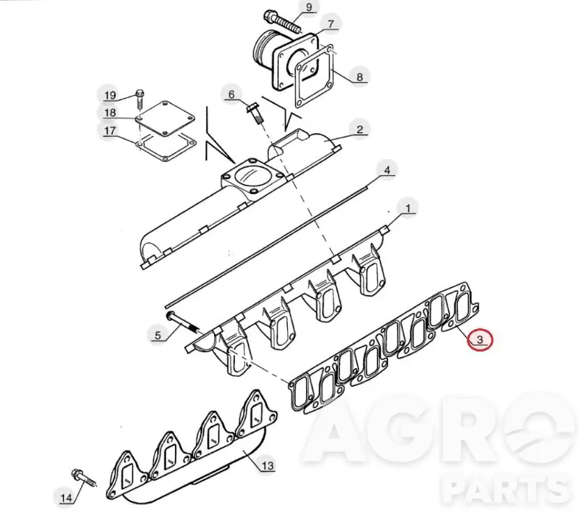 563556, Прокладка коллектора, Manitou