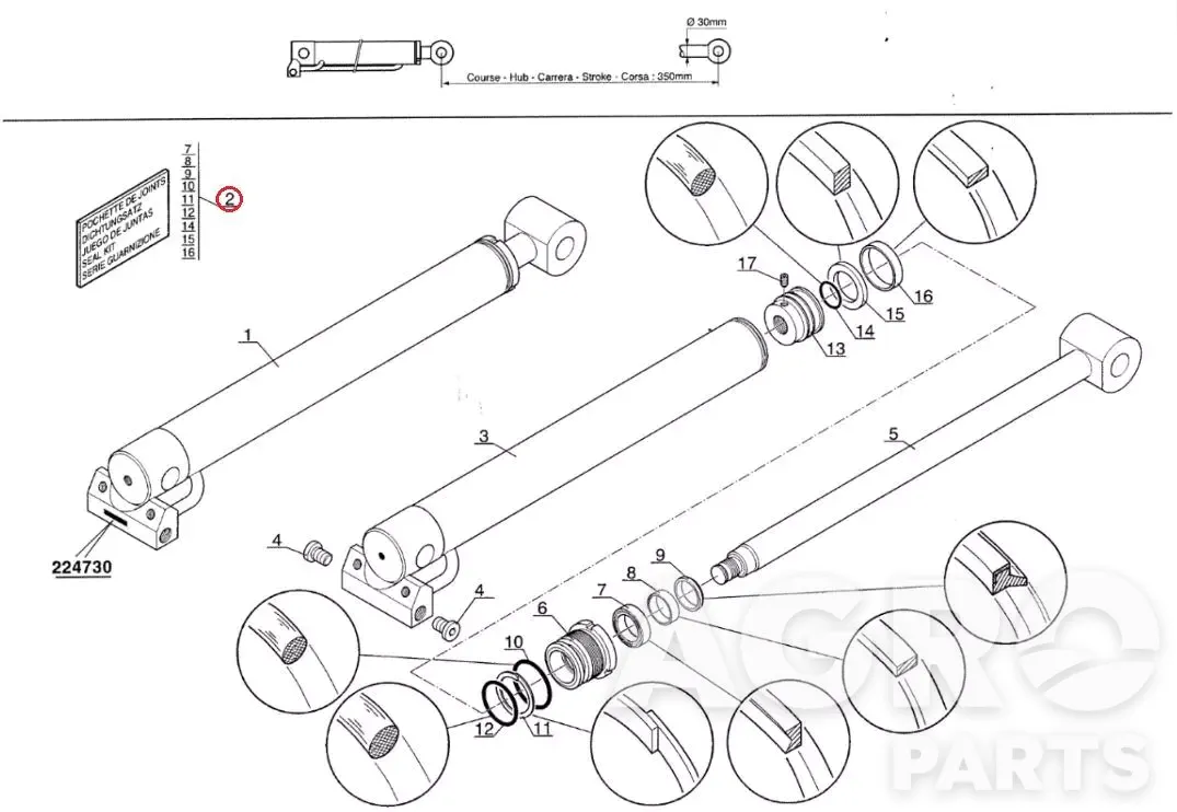 600956, Комплект уплотнений, Manitou