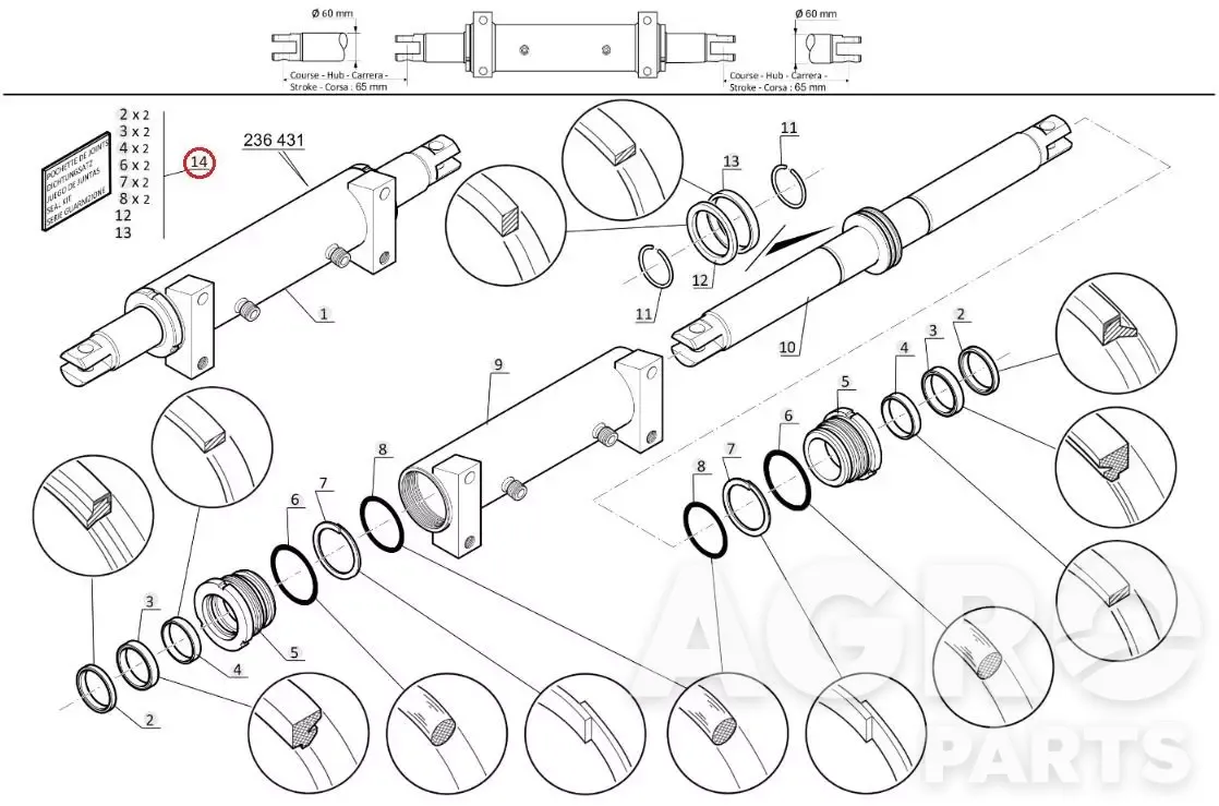 603665, Комплект уплотнений, Manitou