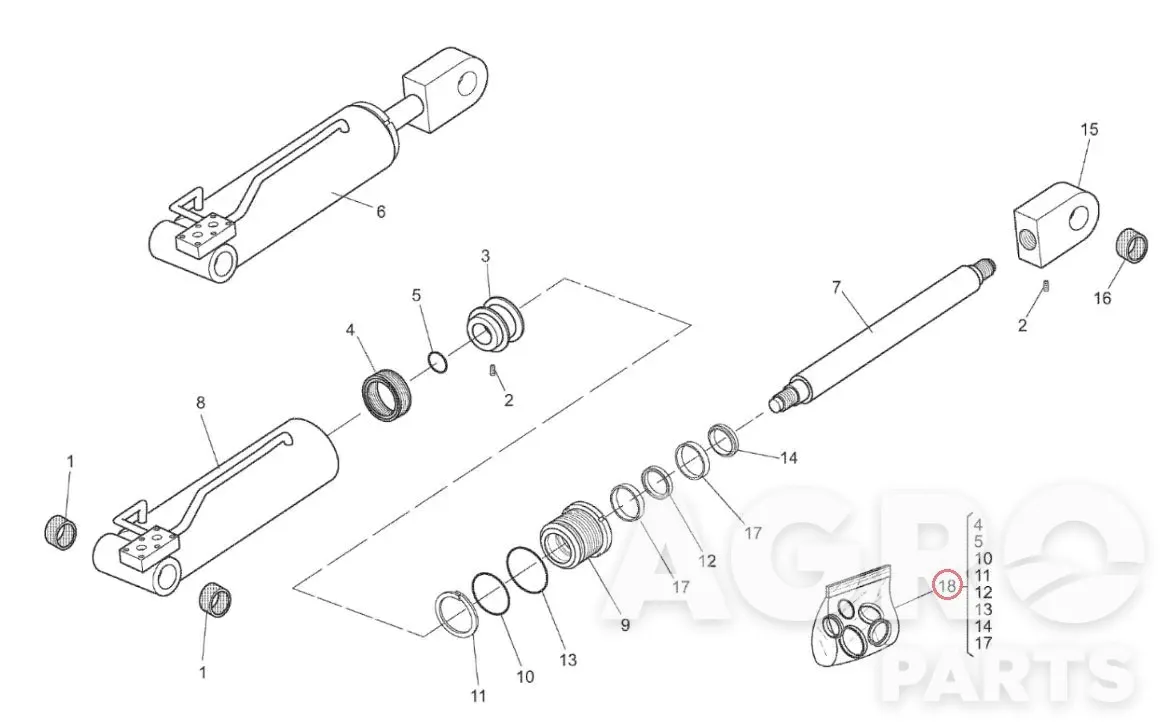 659823, Комплект уплотнений, Manitou