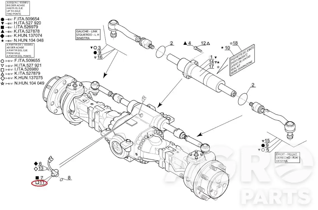 745165, Датчик выравнивания задних колес, Manitou
